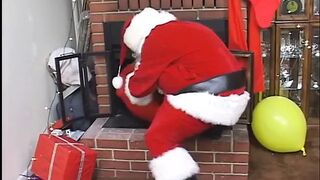 Long butt old lady blows and fucks a fat santa's penis