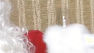 Long butt old lady blows and fucks a fat santa's penis