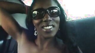 Ebony hooker gets her vagina slammed on couch