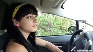 Little Bailey Toy Masturbation at her Vehicle