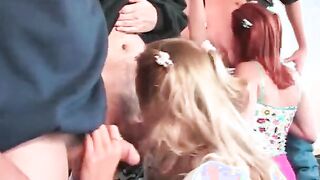 Babes with 4 men inside Beauty penis-sucking off and fucking action