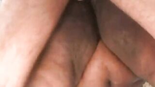 Huge ebony woman takes takes 3 cocks at the same time