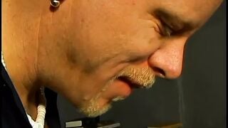 Bi stud gets his butt banged! by beauty's strap on while he suck