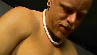 Bi stud gets his butt banged! by beauty's strap on while he suck