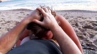 Big Titted blonde 19 yo has anal sex on the beach