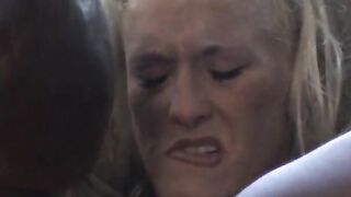 White penis sucking off anal whore with tattoo gets double fucked