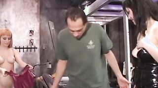 Behind the scenes footage of porn stars into action