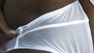 Young african with bouncy melons moans while getting banged