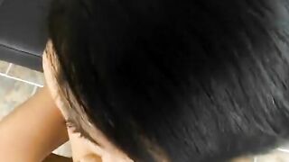 Pierced cocksucker wants to taste cum and got cumshot on her