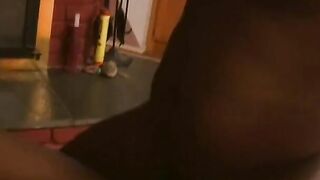 Ebony bitch gets her cunt banged!