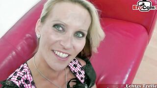 REAL AMATEUR CASTING WITH GERMAN BLONDE milf!