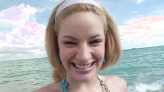 Ally Ann 19 year old blows and fucks penis and has her own cumshot