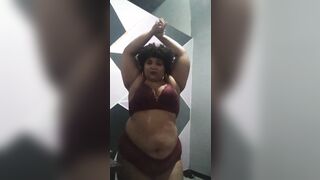 Dancing inside red panties