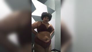 Dancing inside red panties