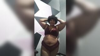 Dancing inside red panties