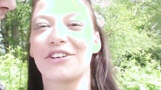 Malezia is a dark hair barely legal who has sex with a long penis