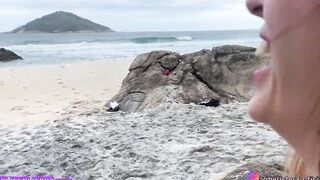 HOT BLONDE HAVING SEX ON THE BEACH WITH HER HUBBY AND STILL LET THE FAN PARTICIPATE. ( Melissa Lisboa & John Coffee )
