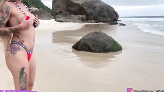 HOT BLONDE HAVING SEX ON THE BEACH WITH HER HUBBY AND STILL LET THE FAN PARTICIPATE. ( Melissa Lisboa & John Coffee )