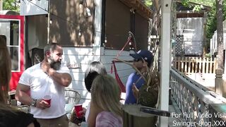 HARD Fucking into Outside with Real Swingers