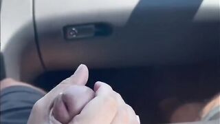 Hitchhiking - Big Boobed Milf jerks me off while Driving