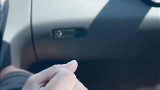 Hitchhiking - Big Boobed Milf jerks me off while Driving