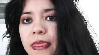 oriental Hot gets her hair pulled while she is giving FELLATIO