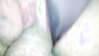 Banged! and cum on her unshaved panty twat