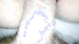 Banged! and cum on her unshaved panty twat