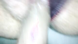 Banged! and cum on her unshaved panty twat