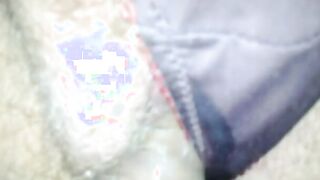 Banged! and cum on her unshaved panty twat