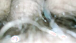 Banged! and cum on her unshaved panty twat