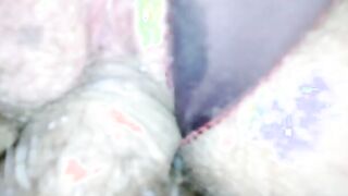 Banged! and cum on her unshaved panty twat