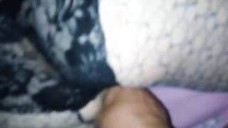 Cum on her ebony panty and fishnet pantyhose