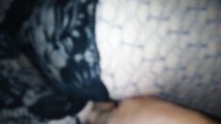 Cum on her ebony panty and fishnet pantyhose