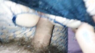 Cum on her ebony panty and fishnet pantyhose