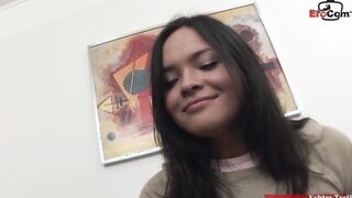 Anal porn with a big tit dark hair hoe and with milk and food