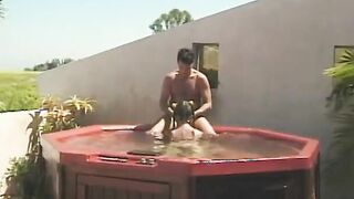 Beauty 18 year old with tiny breasts has sexual banged! into the jacuzzi
