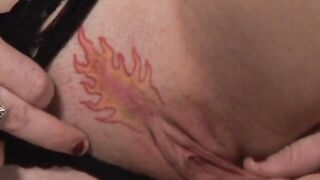 Red Head whore gets cum on her snatch