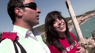 Crazy Hot dark hair teenie gets screwed on a desert island