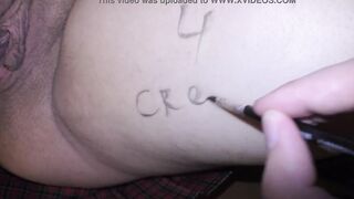 My long boobed college women covered inside crazy body writings before fucking - Milky Mari