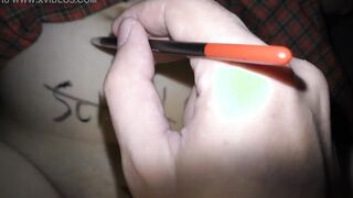 My long boobed college women covered inside crazy body writings before fucking - Milky Mari