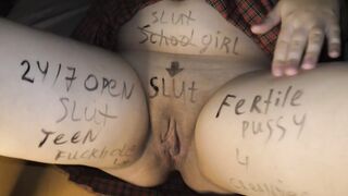 My long boobed college women covered inside crazy body writings before fucking - Milky Mari