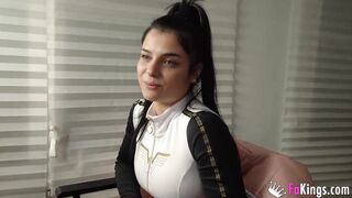 Nadja's been masturbating for all of her life! She tells us about it and receives a AMAZING BONED