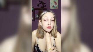 SashaSweet69 blows a sex toy and shows a masterclass