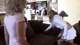 Slim blonde 18 yo gets naked and mastrubates