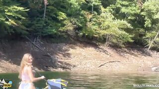 Vulgar Blonde Hiker gets Cumshot Vagina at Camp - Molly Pills - point of view 4K