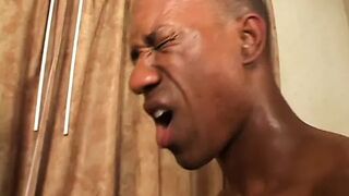 Long ass cunt with mouth loves sucking off a huge ebony dick on her couch