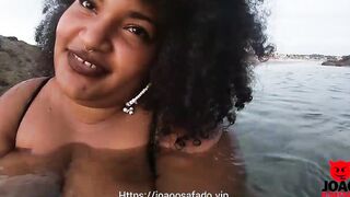 BBW Sucking Off Dick On The Beach