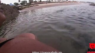 BBW Sucking Off Dick On The Beach