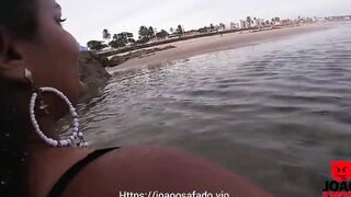 BBW Sucking Off Dick On The Beach